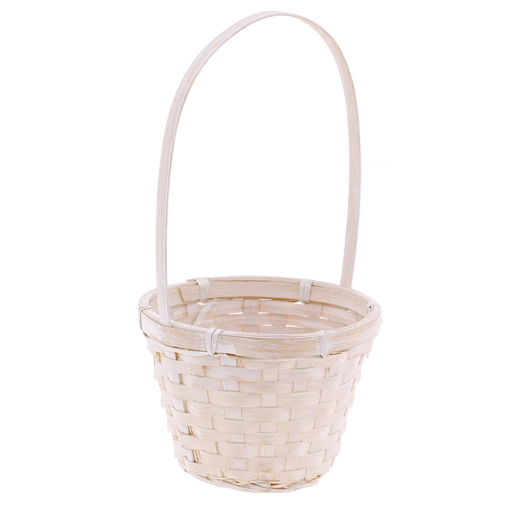 5 Round Bamboo Baskets, 12-Bag