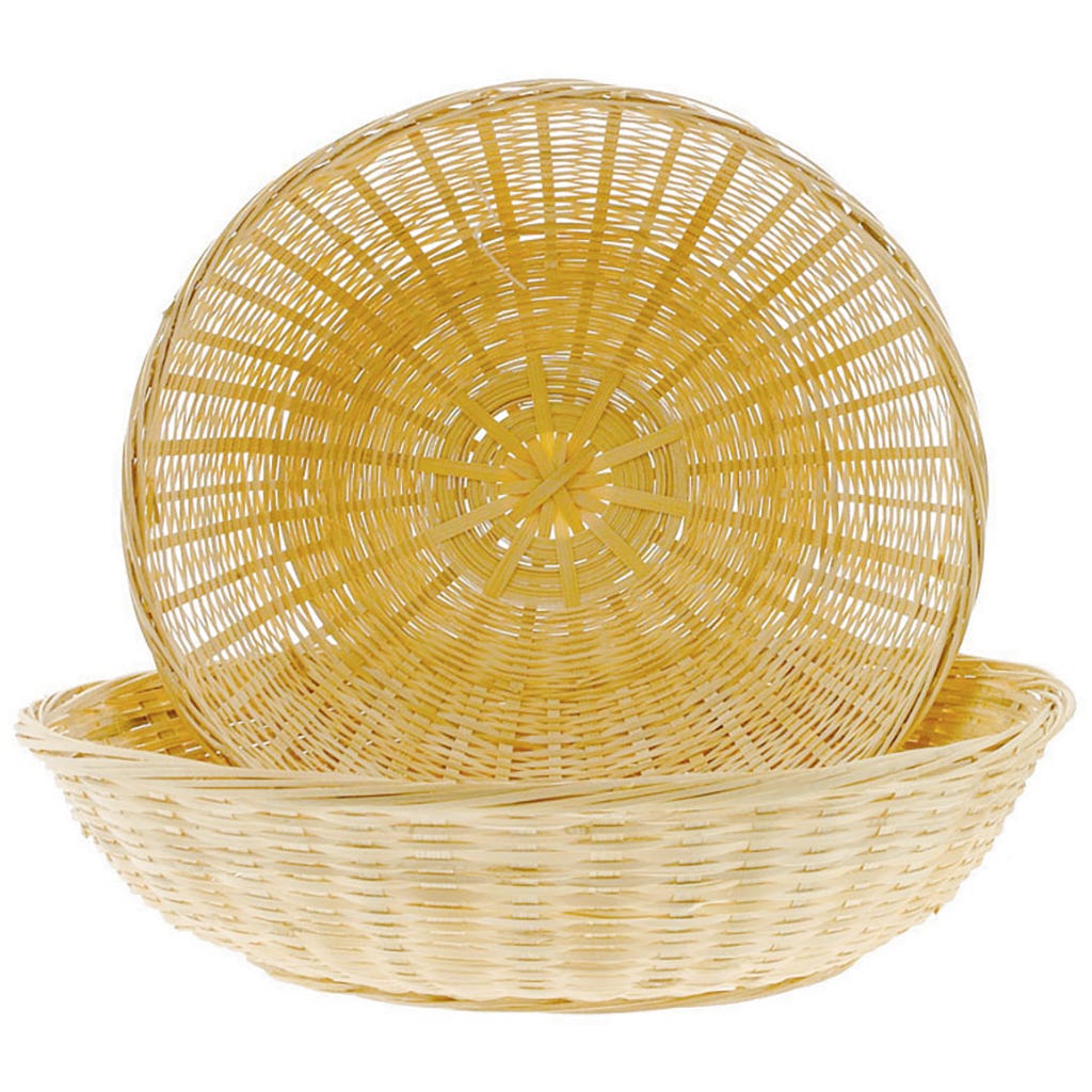 10 Round Bamboo Bun Basket