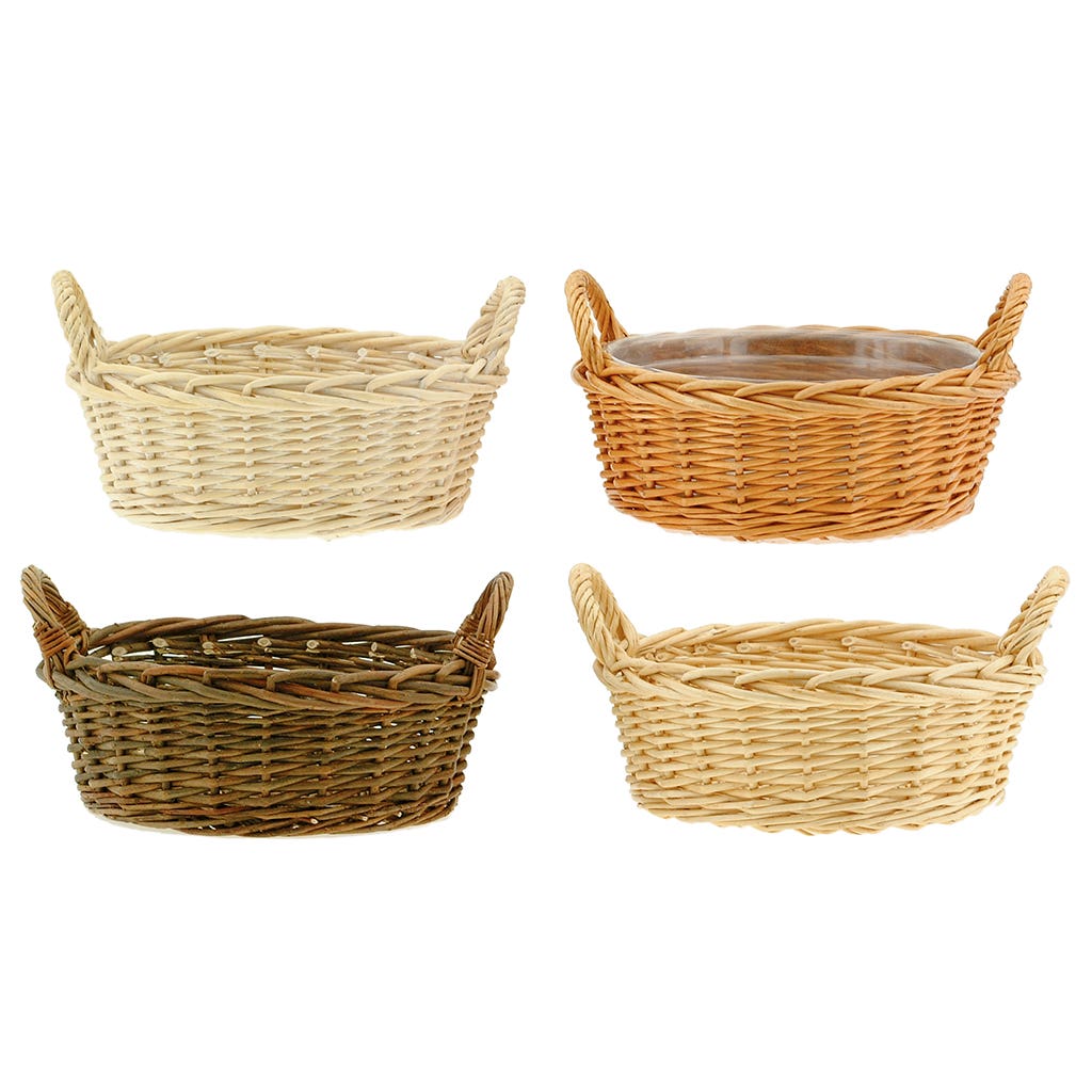 12 Assorted Willow Dish Garden Basket
