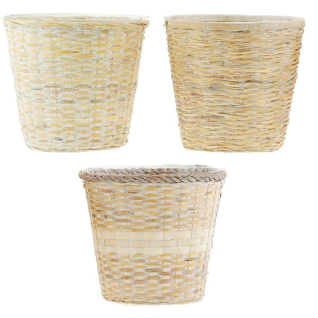 12 Assorted Round Bamboo Pot Cover