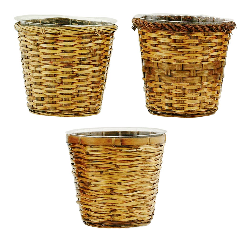 6 Assorted Bamboo Round Pot Cover