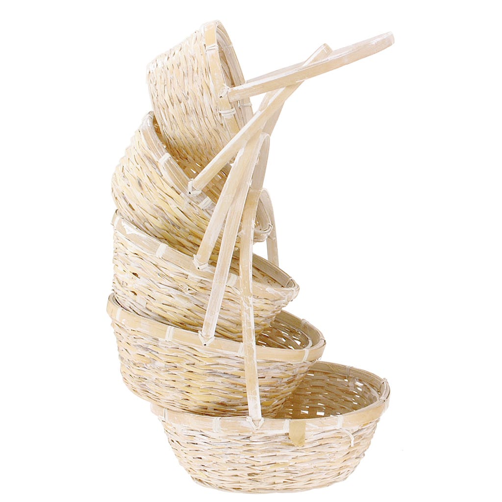 6-10 Assorted White Round Basket