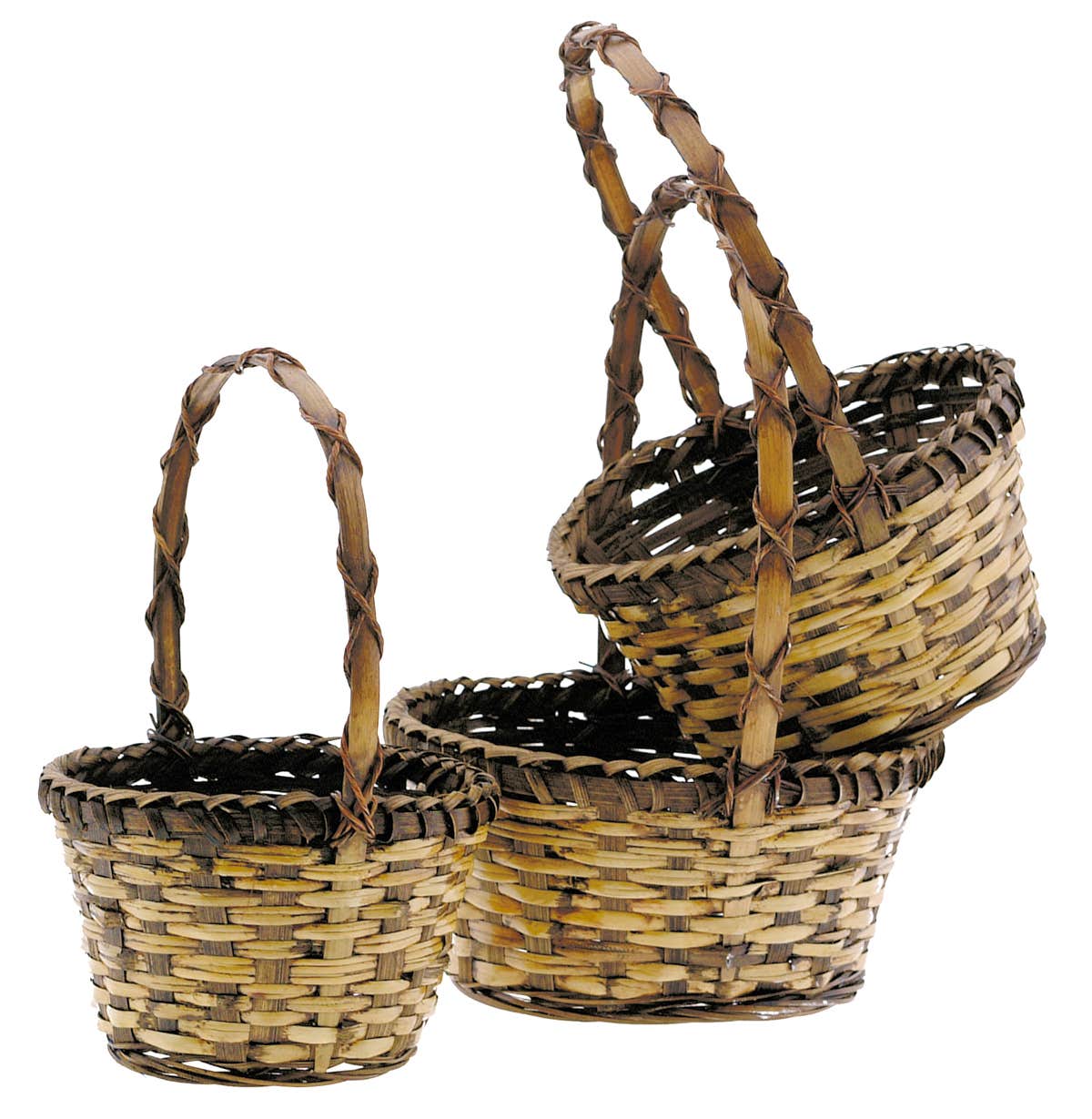 Brown Ratttan Basket, Set of 3