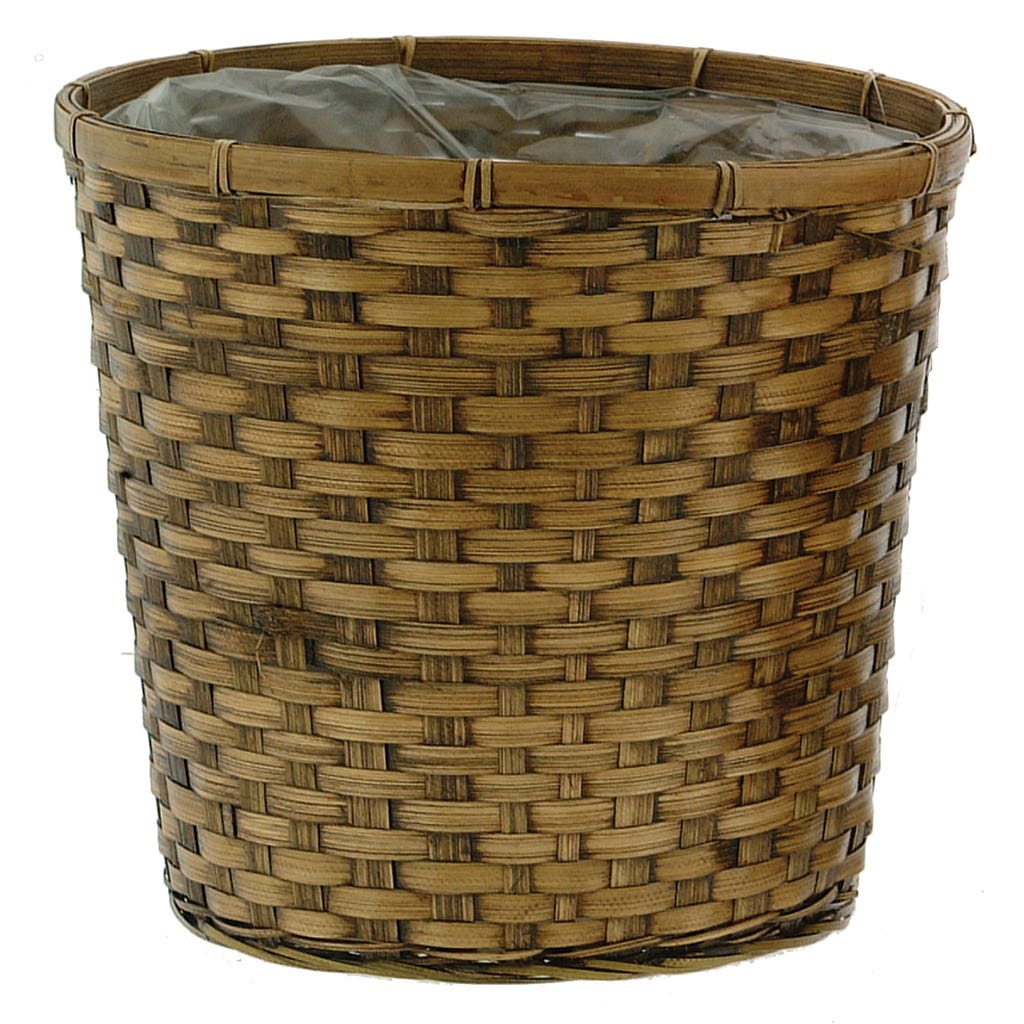10 Brown Stained Bamboo Pot Cover