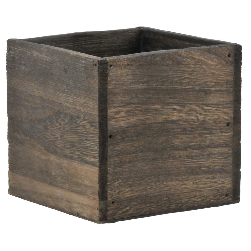 5 Square Dark Brown Wood Cube
