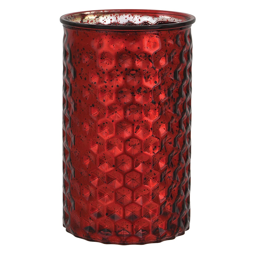 7 Round Red Mercury Glass Cylinder
