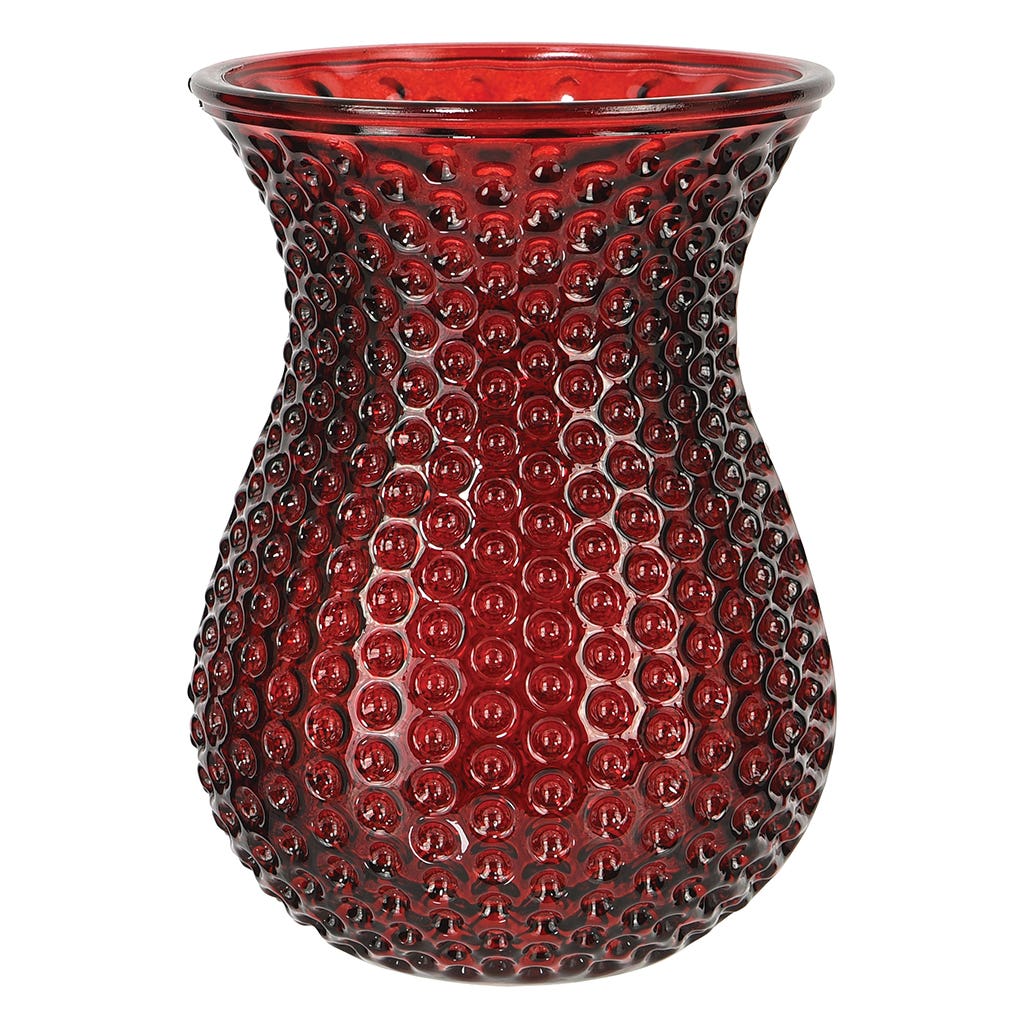 8 Red Round Inverted Glass Vase