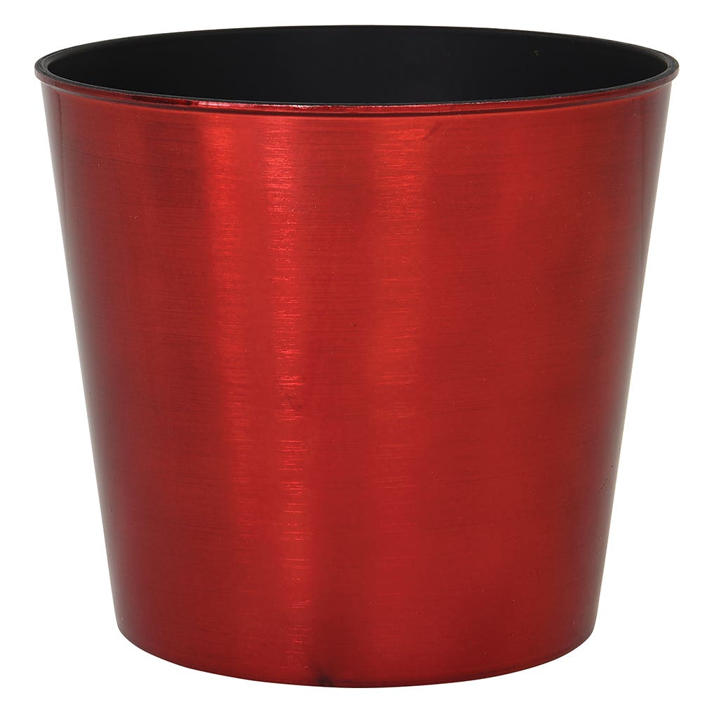 6.25 Brushed Red Plastic Pot