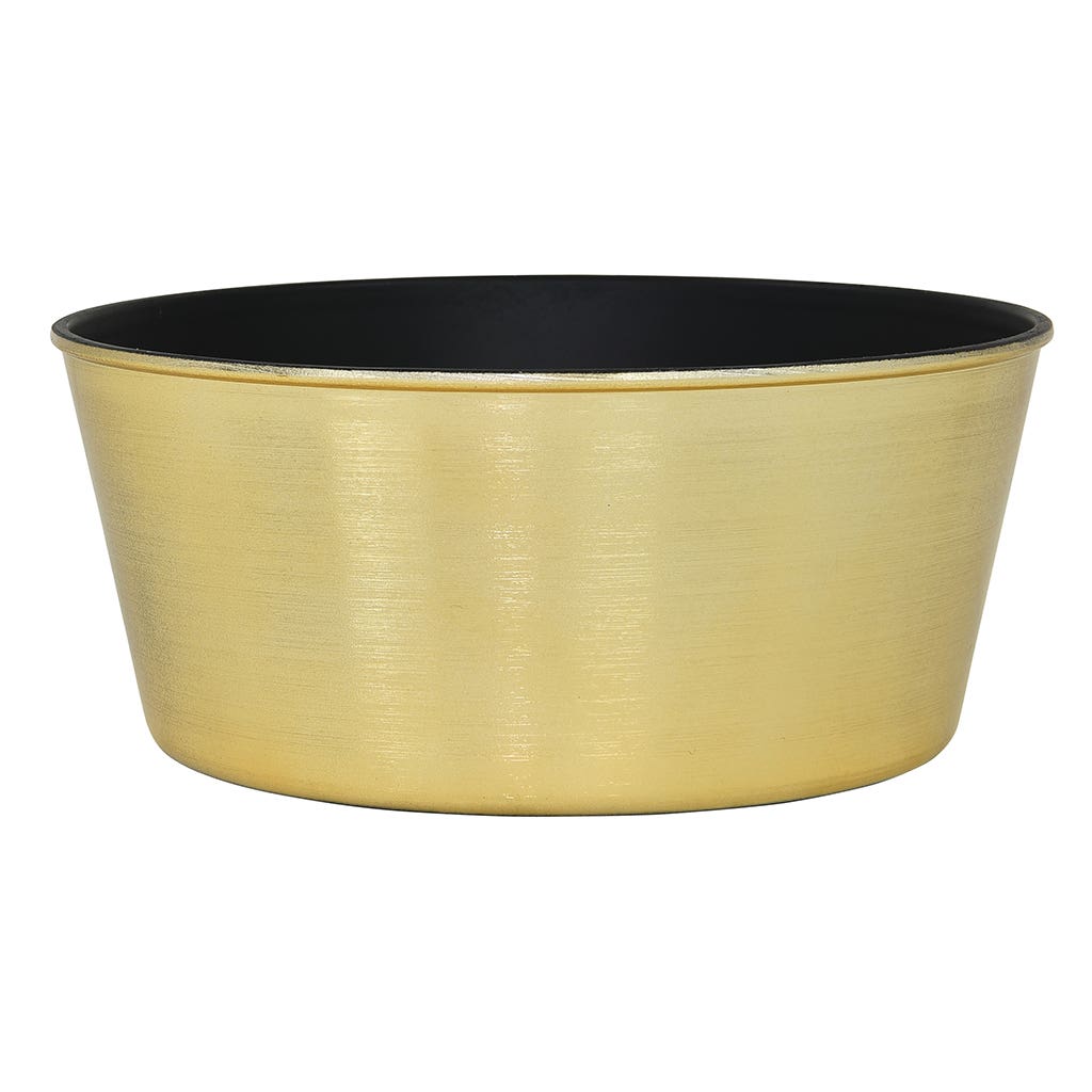 9 Round Gold Plastic Garden Pot