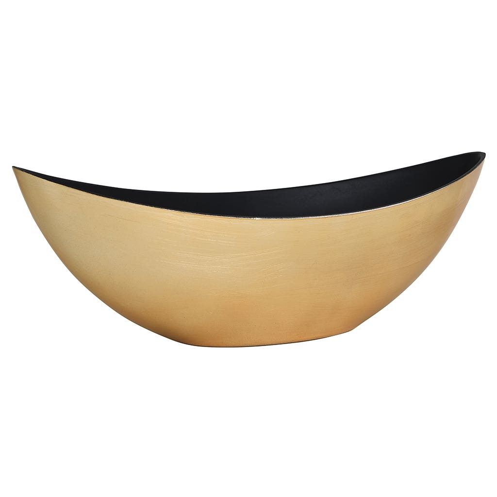 15 Oval Brushed Gold Plastic Planter