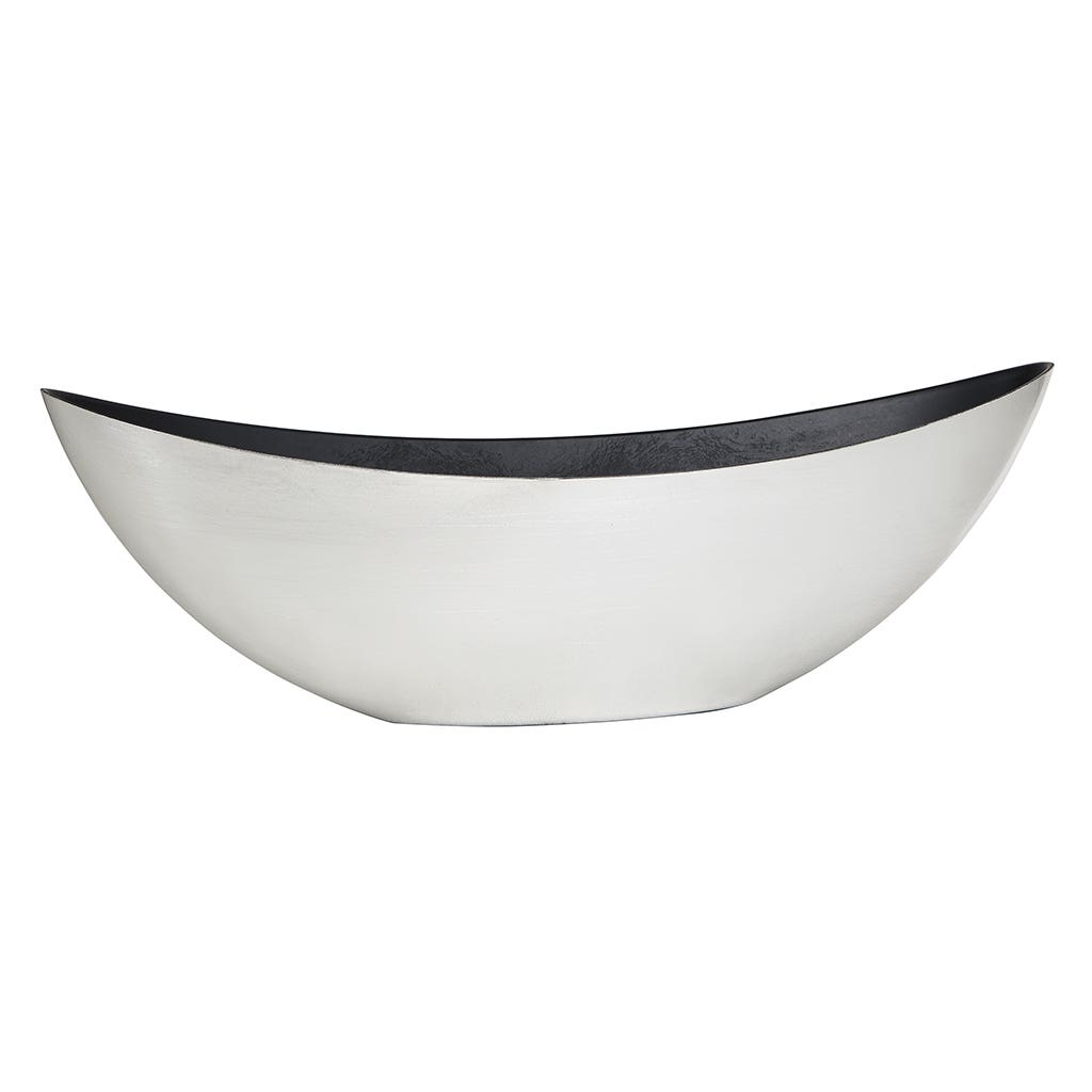 22 Oval Brushed White Plastic Planter