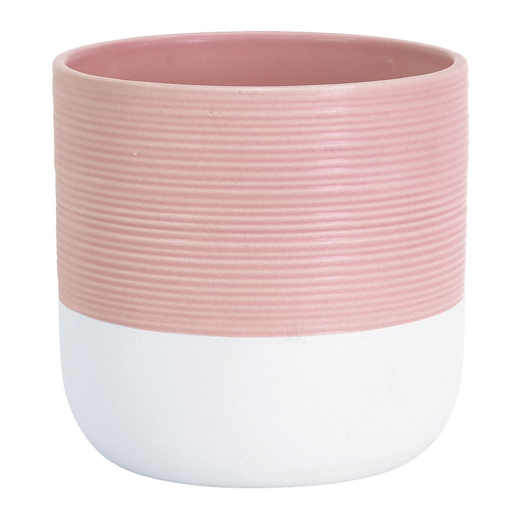 6.5 Pink and White Ceramic Pot