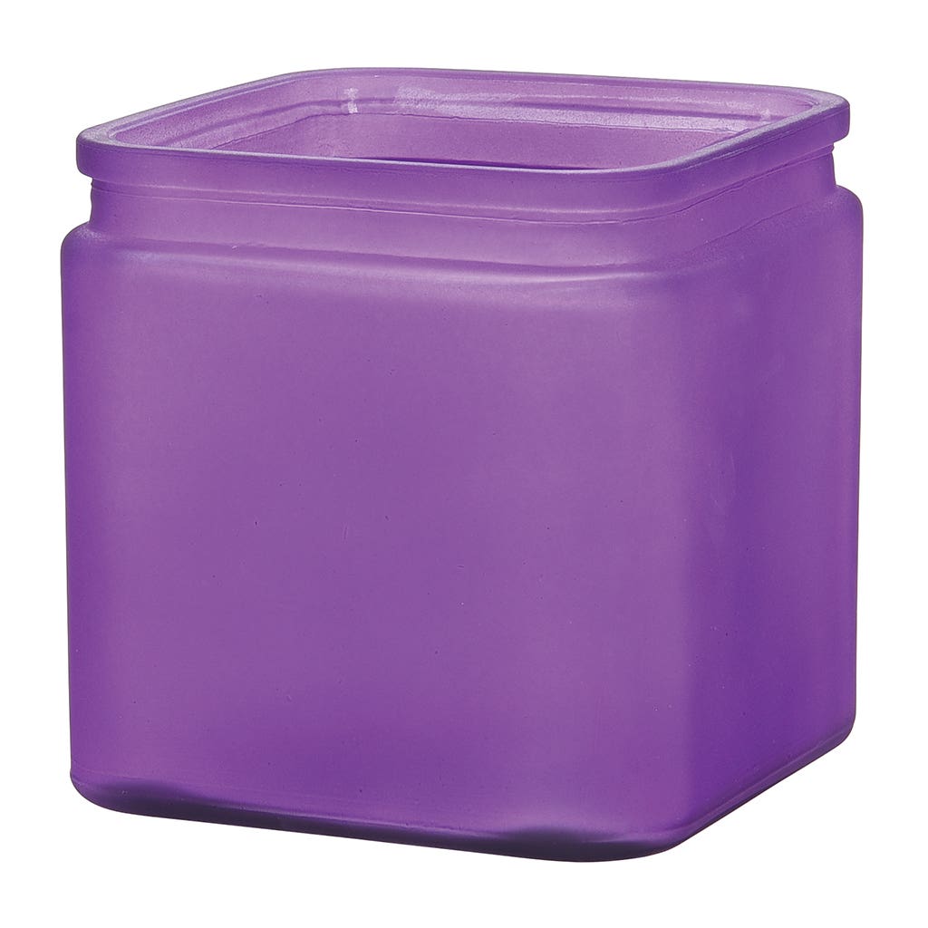 4.75 Frosted Lilac Glass Cube