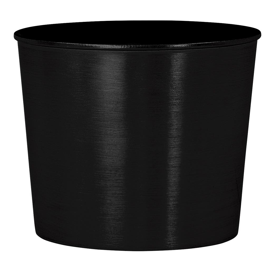 4.5 Round Brushed Black Plastic Pot
