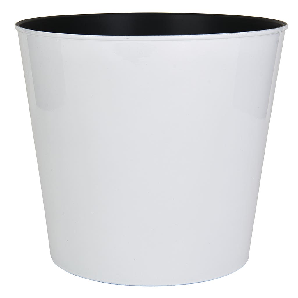 8 Round White Plastic Pot Cover