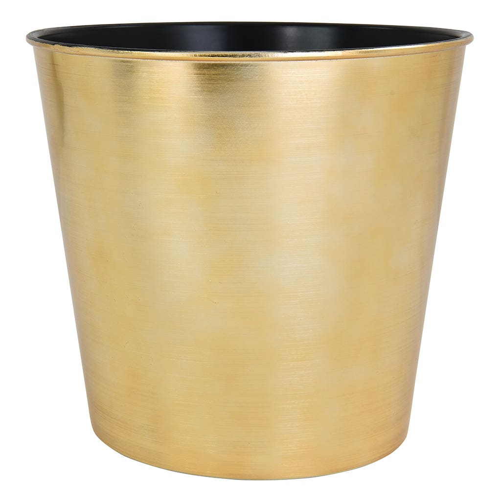 10 Round  Brushed Gold Plastic Pot