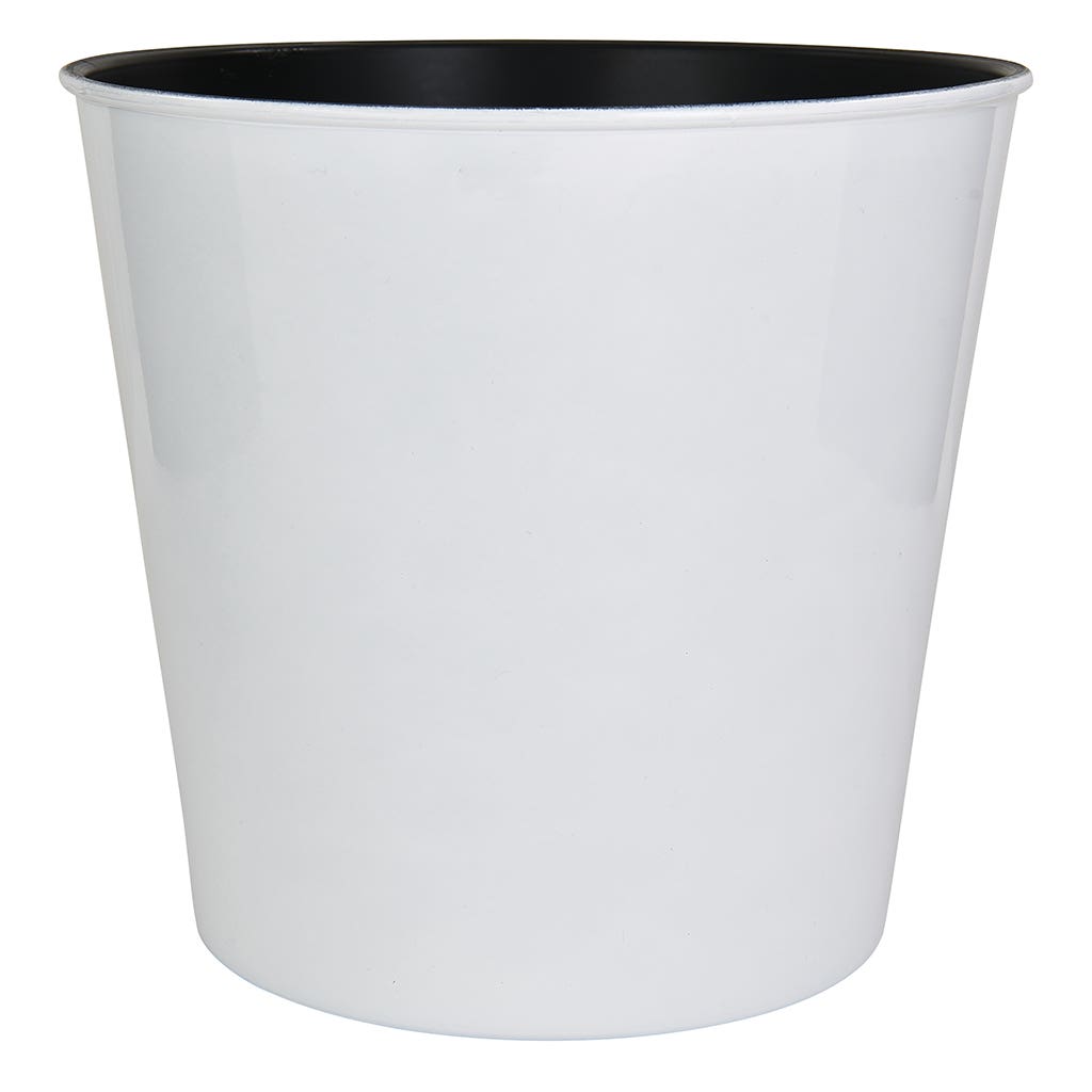 10 Round Brush White Plastic Pot