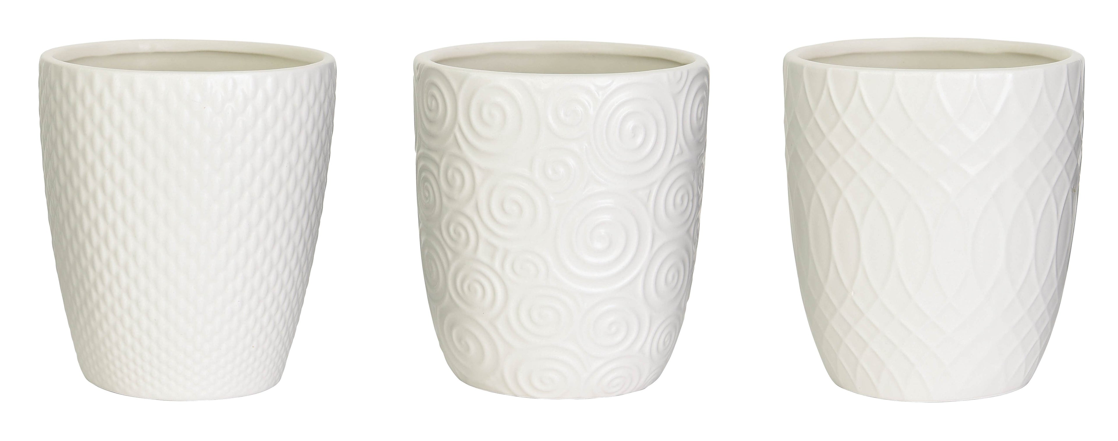4.5 Textured Ceramic Pot, Assorted