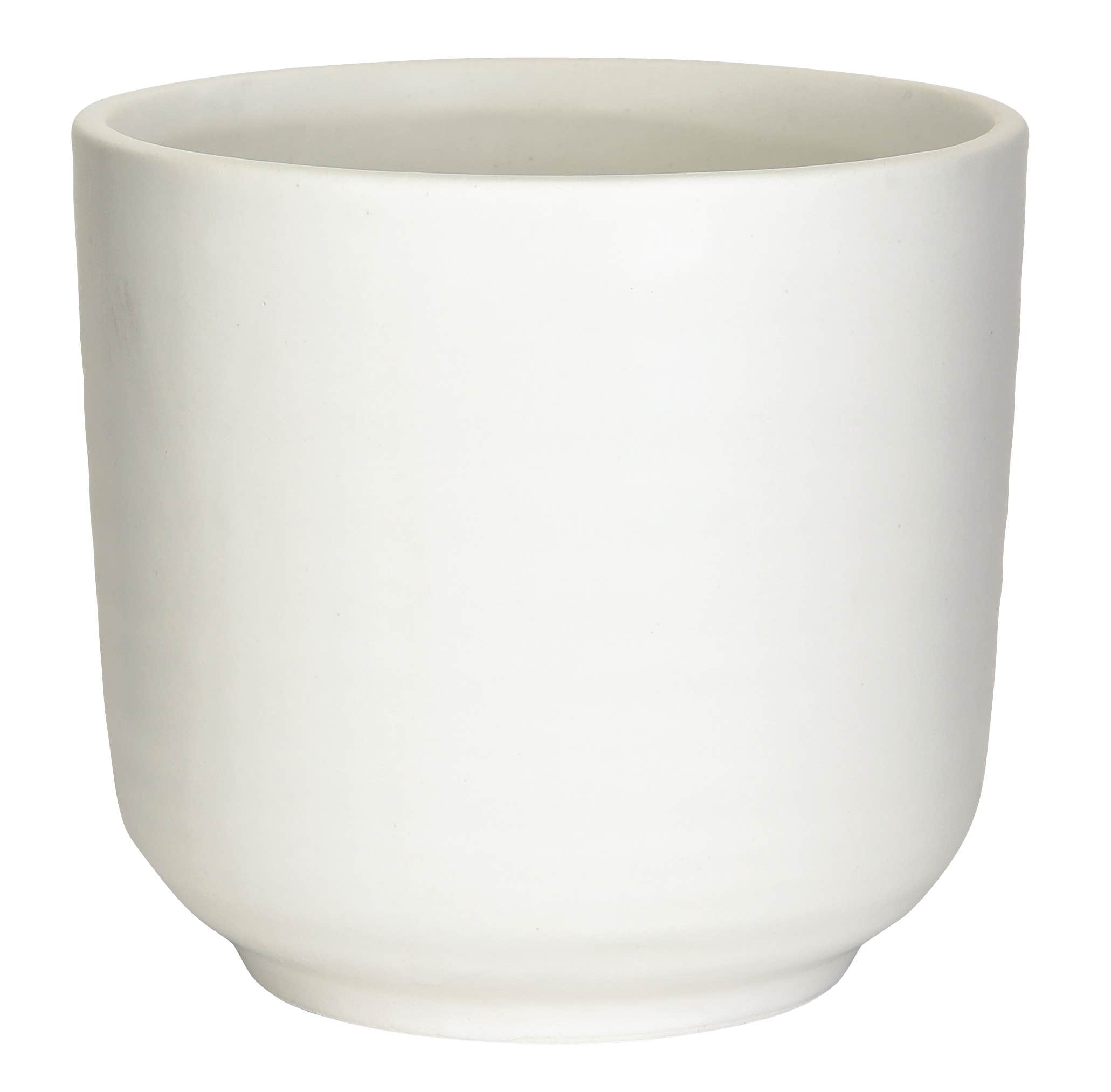 4.5 White Round Ceramic Pot