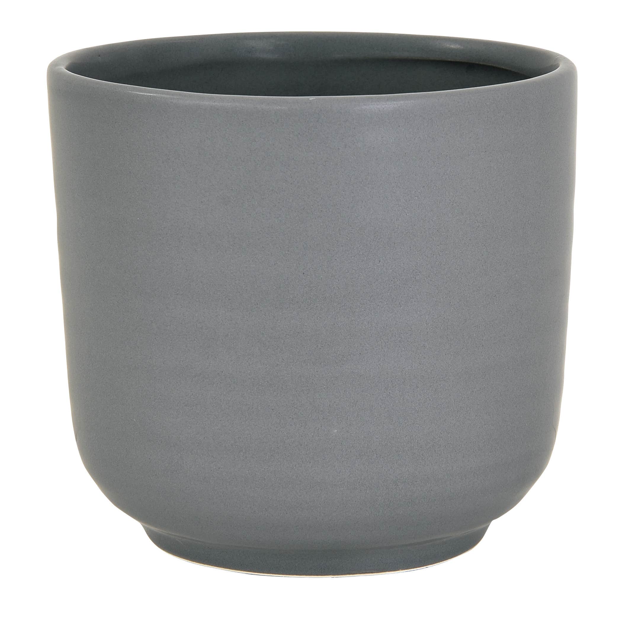 4.5 Gray Round Ceramic Pot