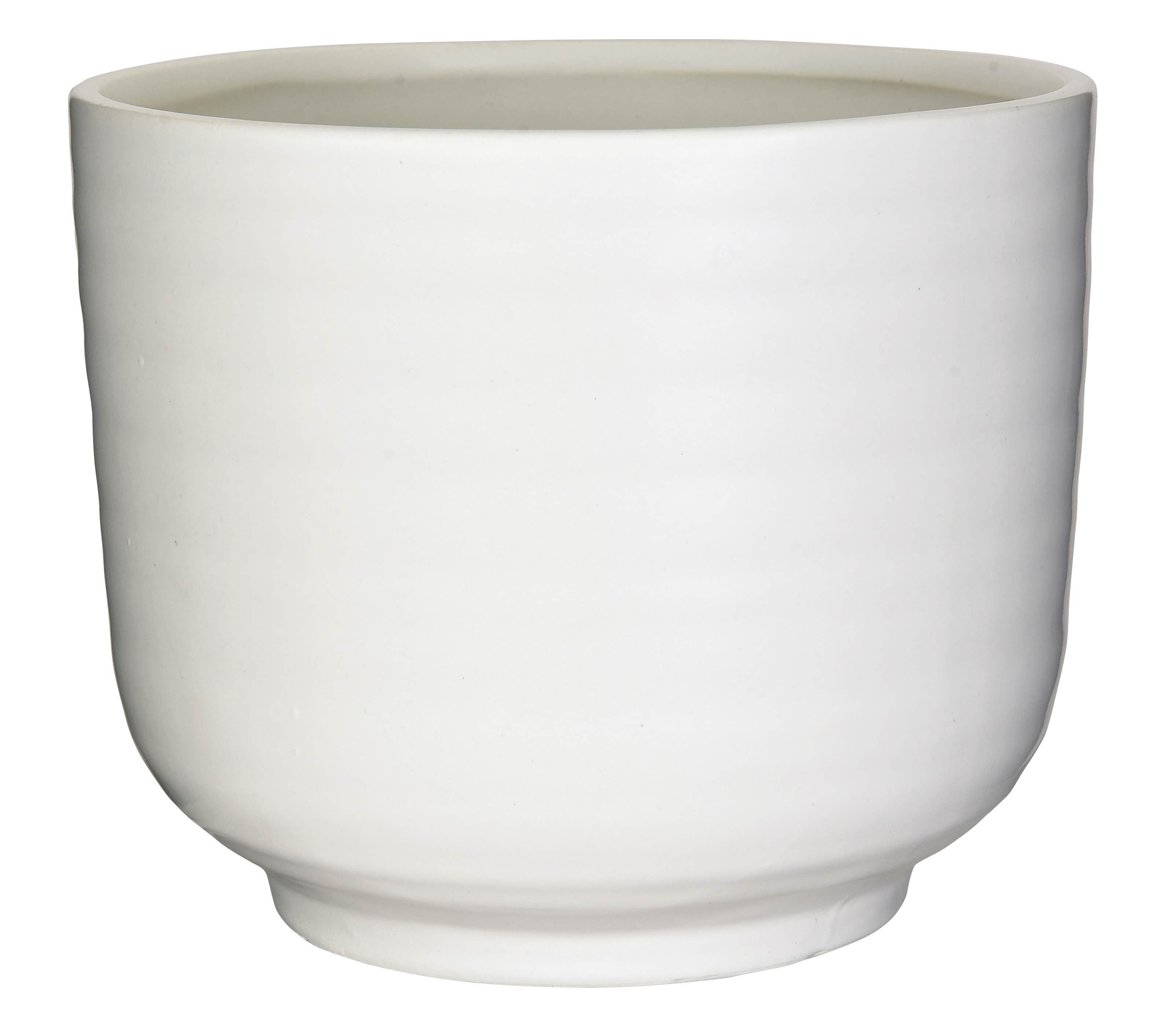 6.5 White Round Ceramic Pot