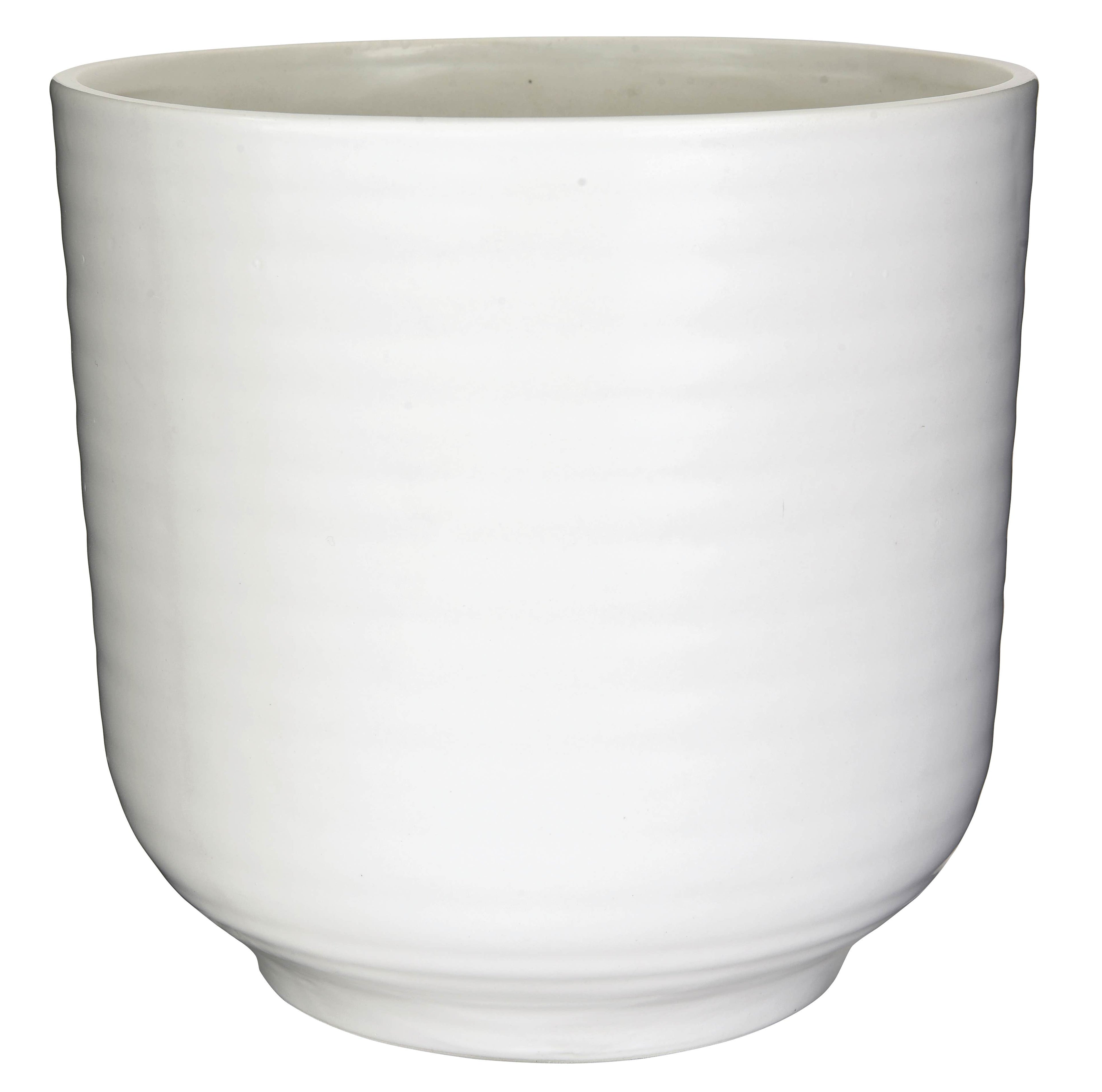 8.5 White Round Ceramic Pot