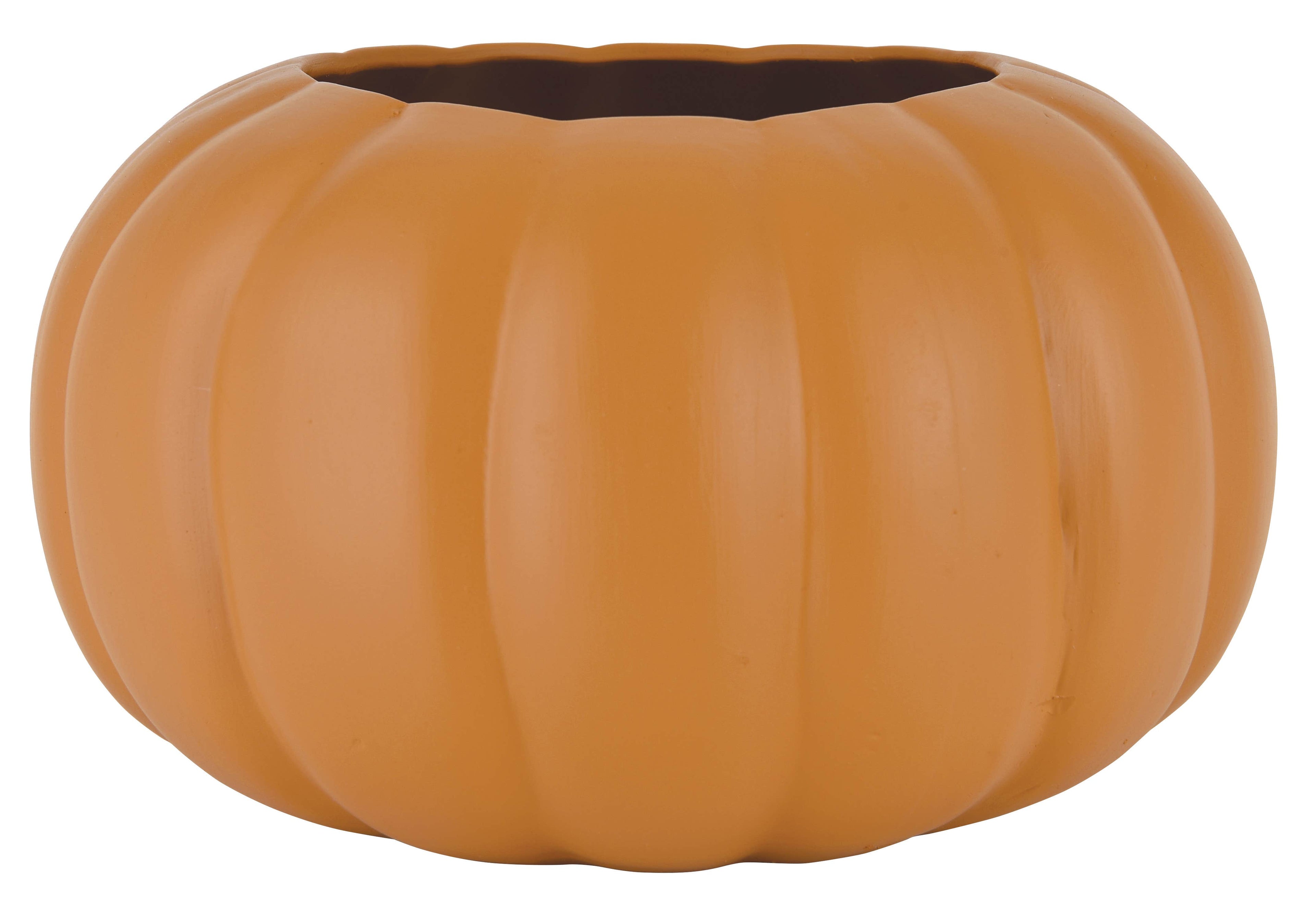 10 Orange Matte Pumpkin Ceramic Pot