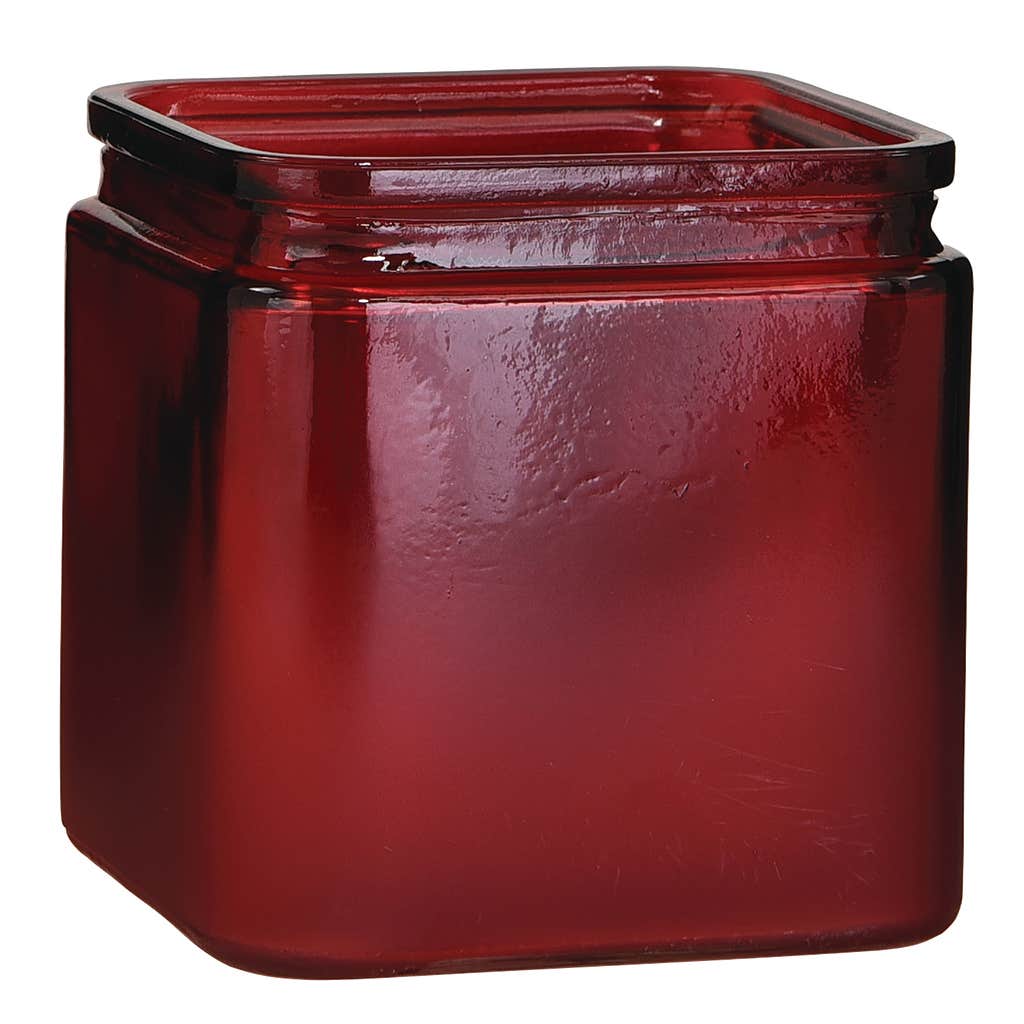 4.25 x 4.75 Square Two-Tone Red Cube