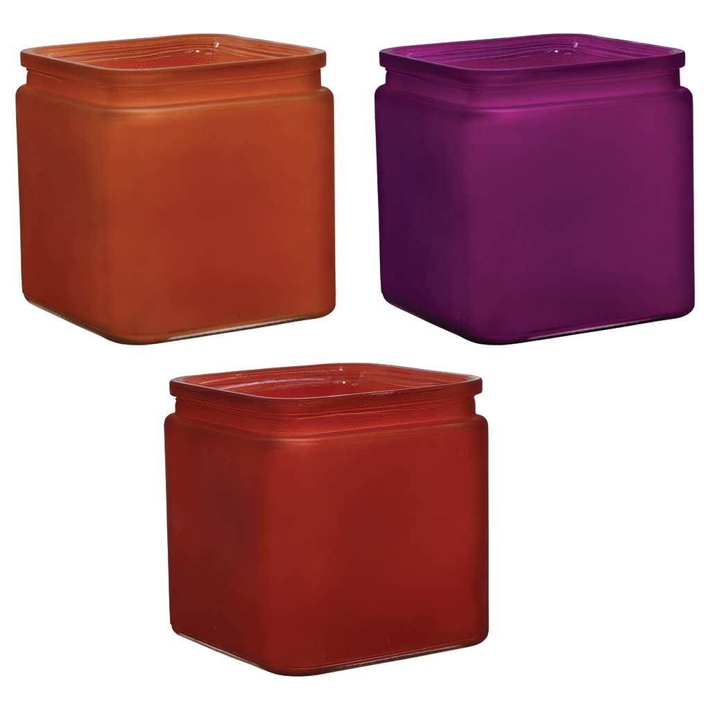4.75 Frosted Fall Glass Cube, 12-Case