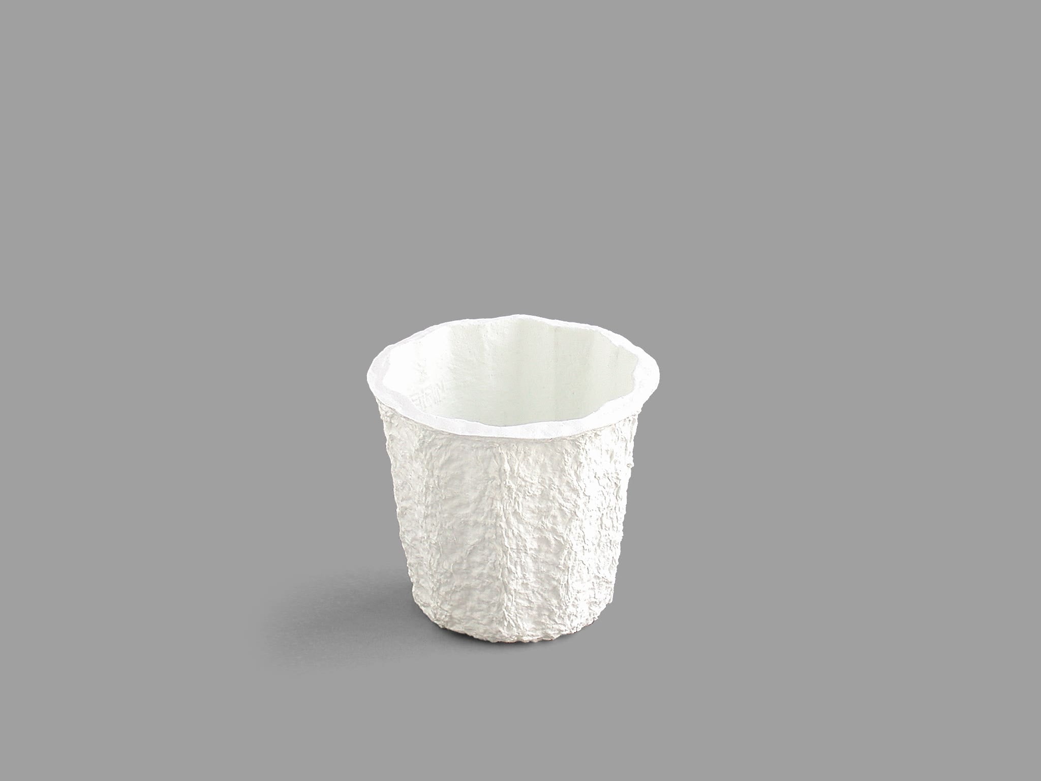 4.875 White Round Paper Mache Bucket