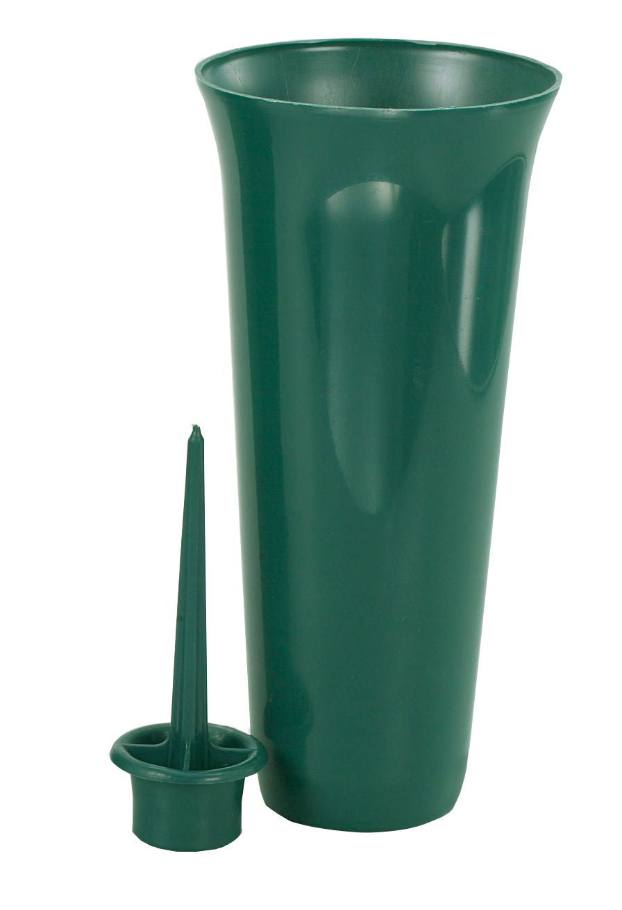 9 Round Green Memorial Vase