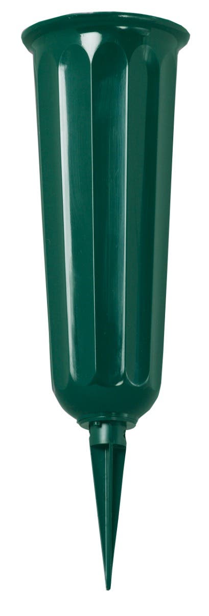 6.75 Green Plastic Memorial Vase