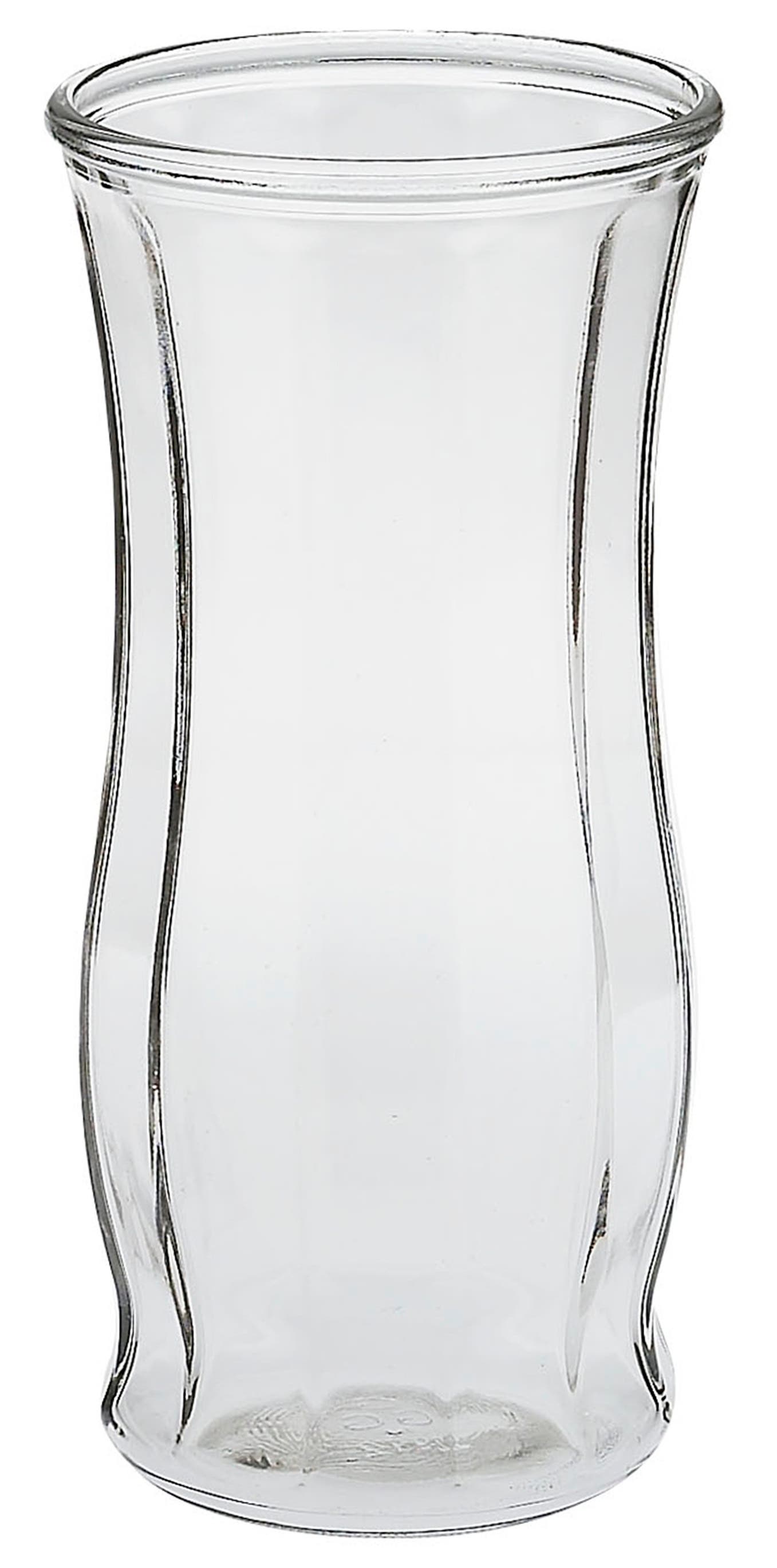 8.5 Clear Ribbed Glass Rose Vases, 12