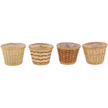 4 Fern and Bamboo Pot Covers, 12-Pack