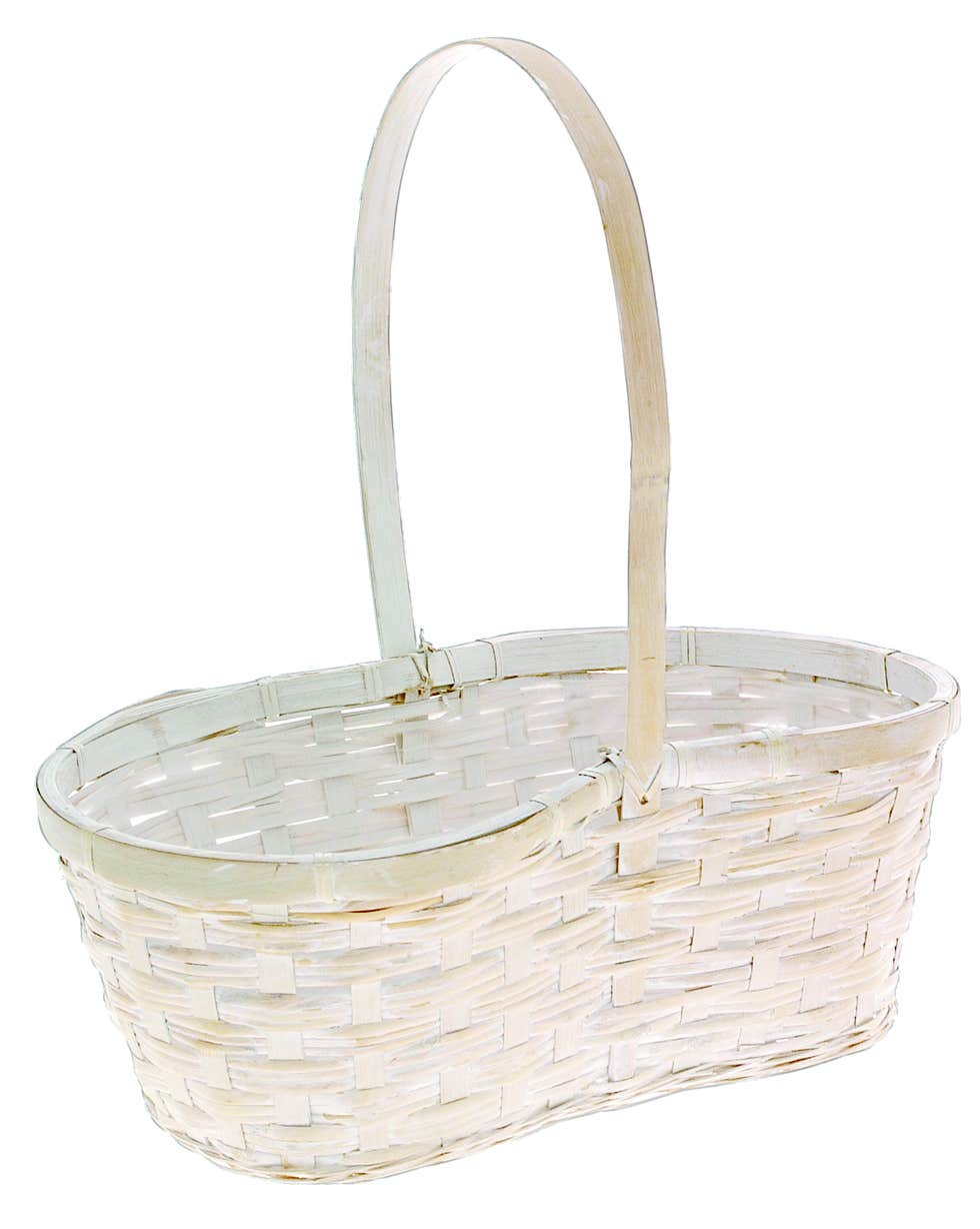 13 Rattan White Wash Basket with Liner