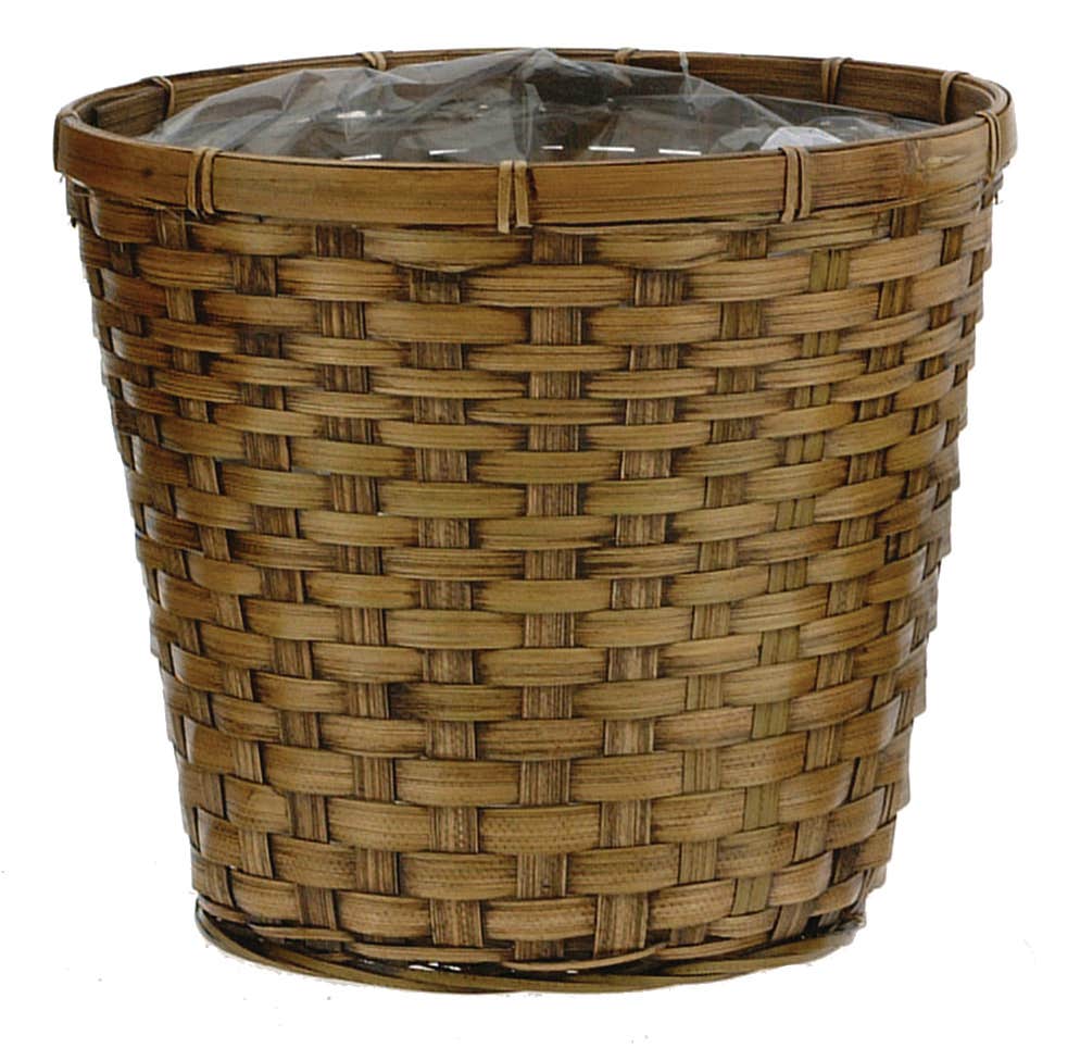 9 Brown Stained Bamboo Pot Cover