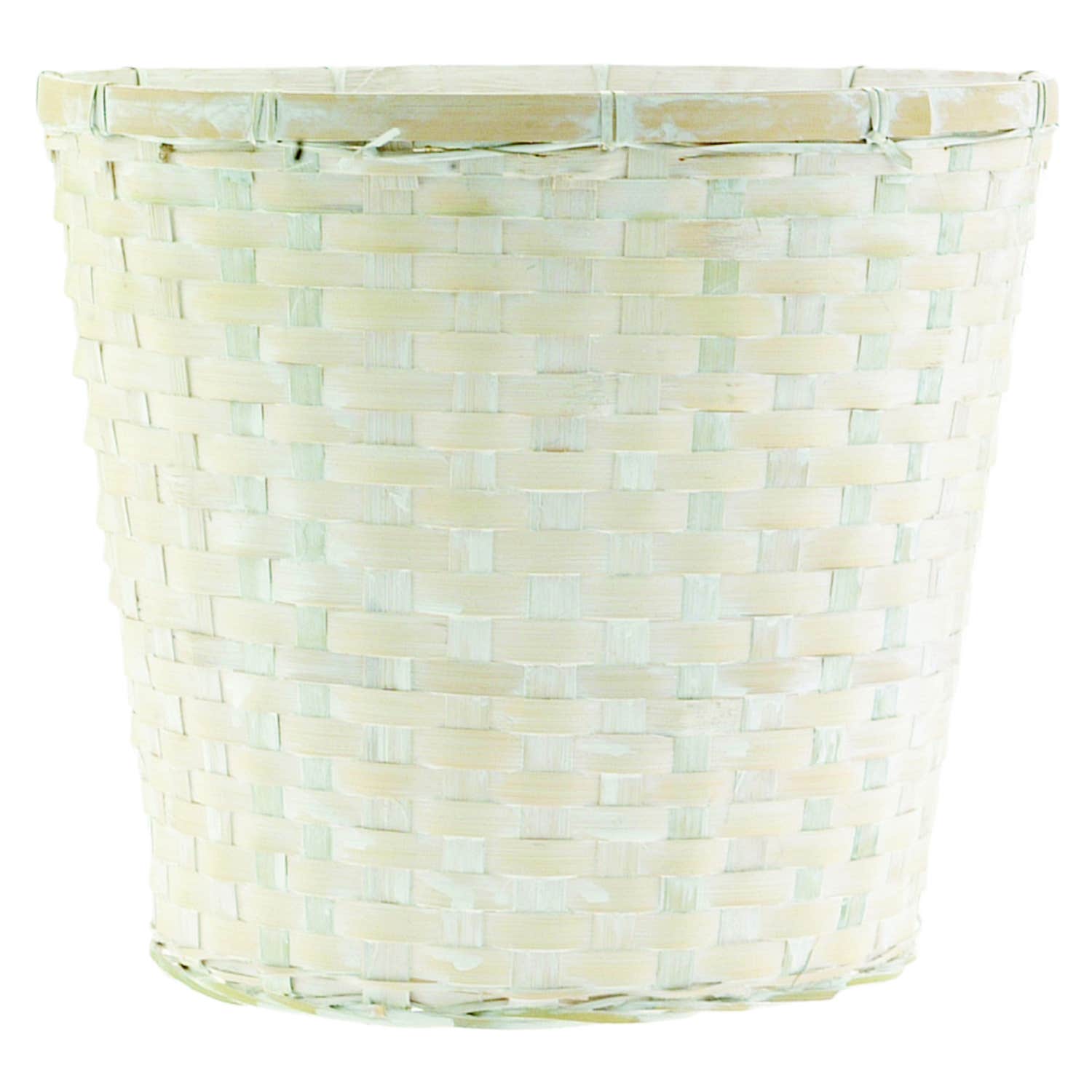 10 White Wash Bamboo Pot Cover