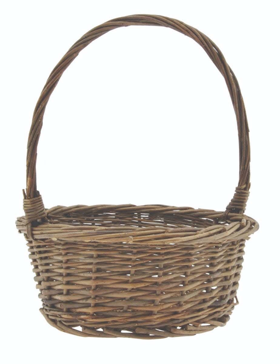 10 Round Unpeeled Natural Willow Basket