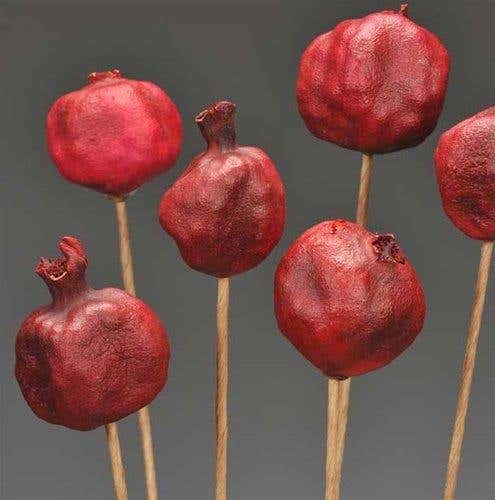 Red Pomegranates, 6-Bunch