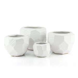 4 x 2.75 Glossy White Ceramic Pot
