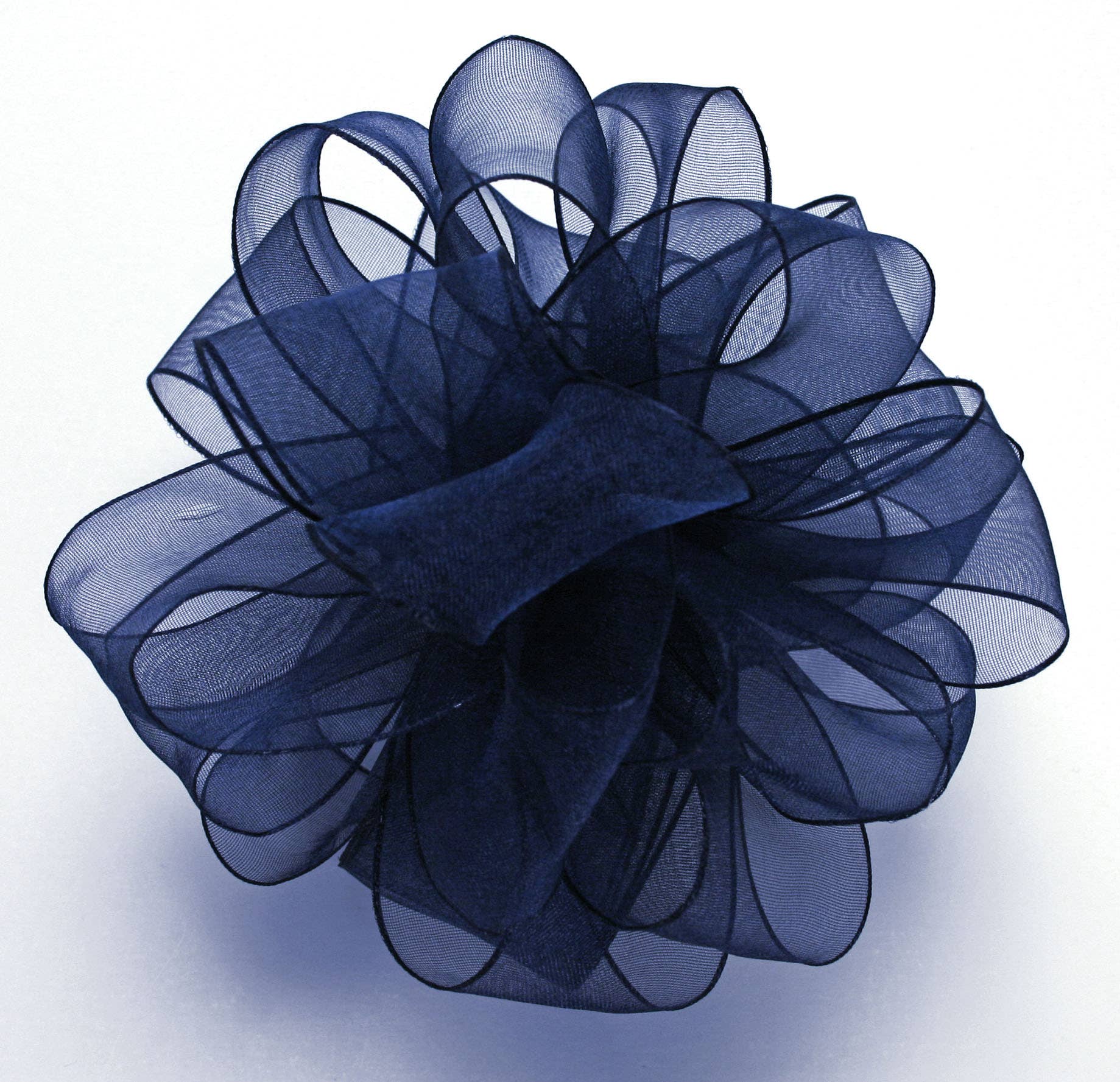 #3 Navy Sheer Wired Ribbon, 25-Yards