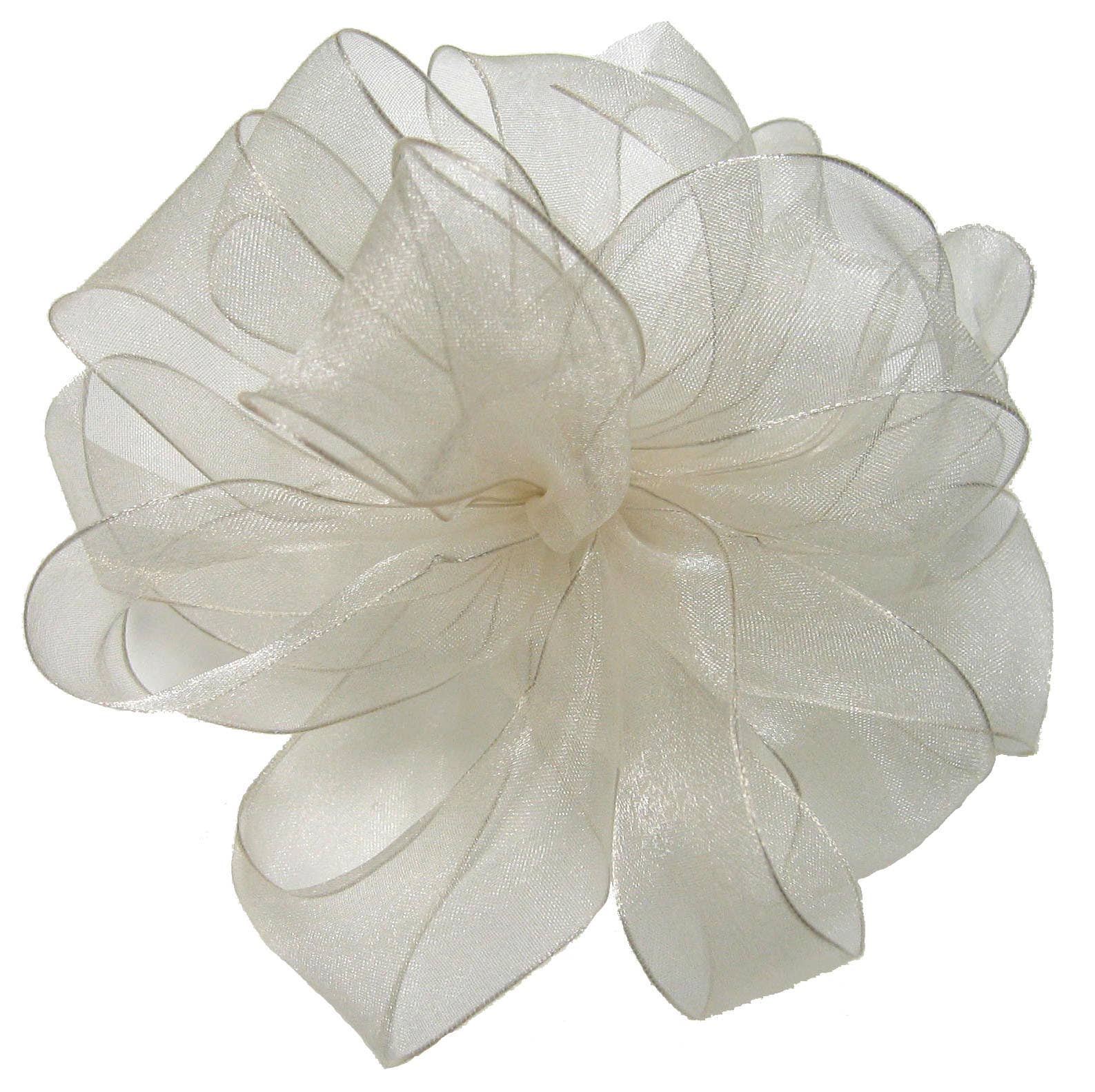 #3 Ivory Sheer Wired Ribbon, 25-Yards