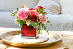 5X5X5 Square Ruby Red Vase, 6-Case