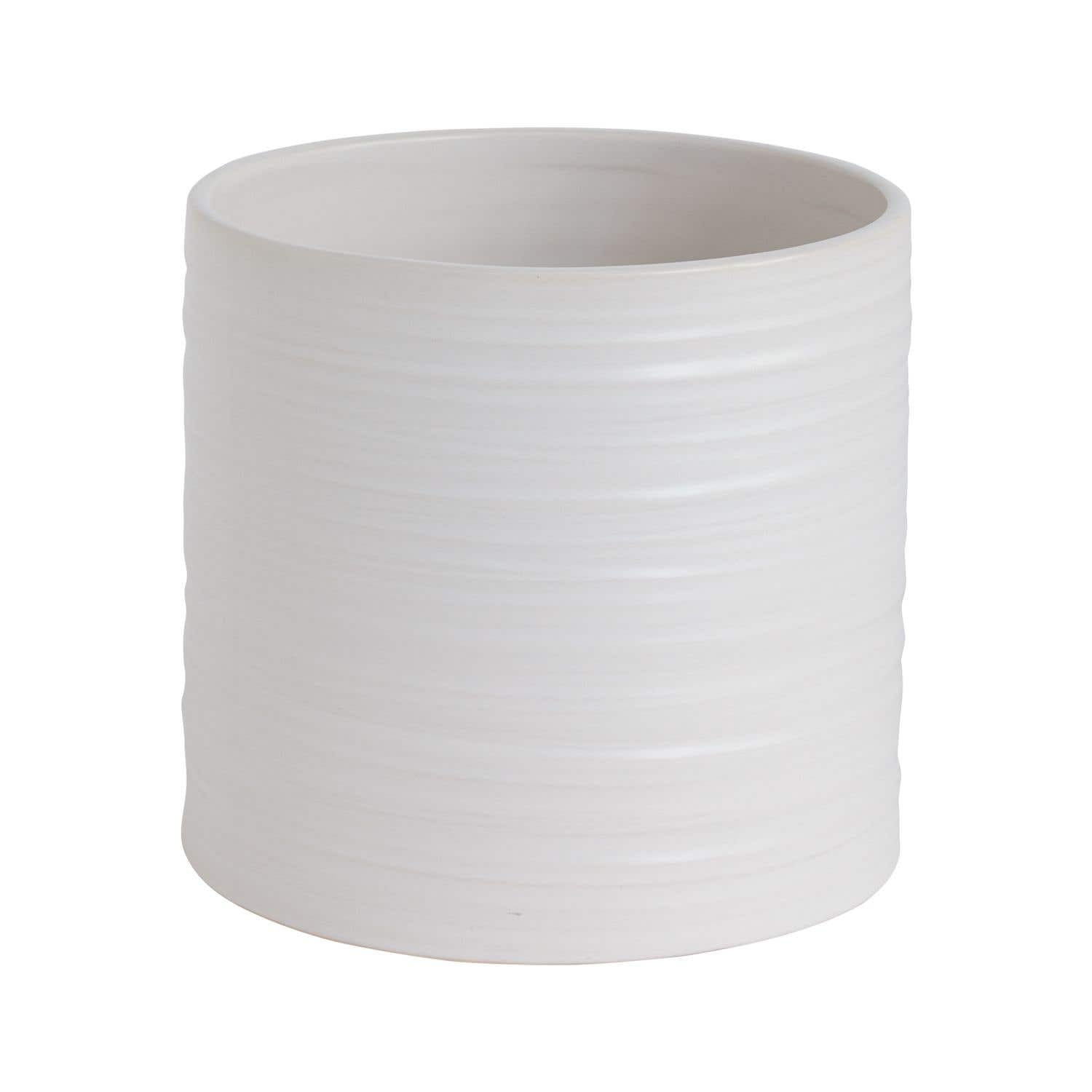 6.75 x 6.25 Everest White Ceramic Pot
