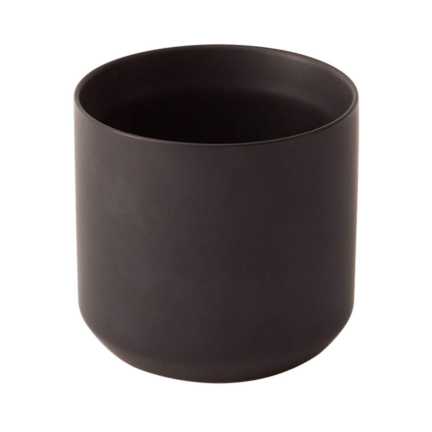 7 x 6.75 Kendall Black Ceramic Pot