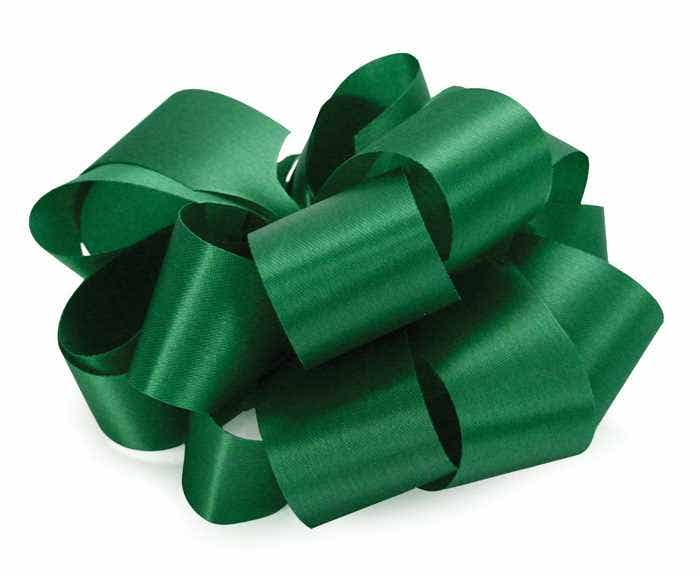 #40 Holiday Green Satin Ribbon, 50-Yards