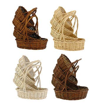 12 Assorted Willow Baskets, Set of 4