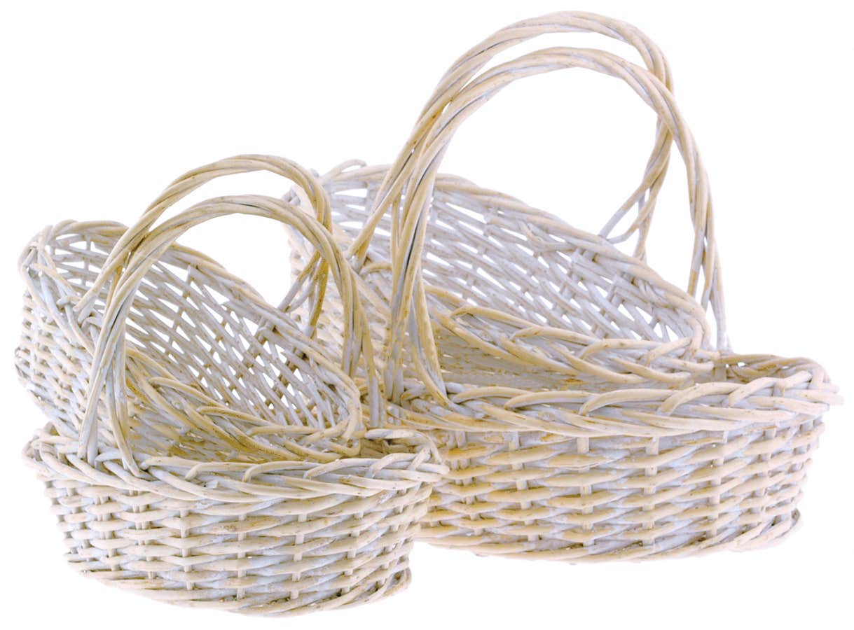 8.2 x 5 Oval Willow Baskets, Set of 4