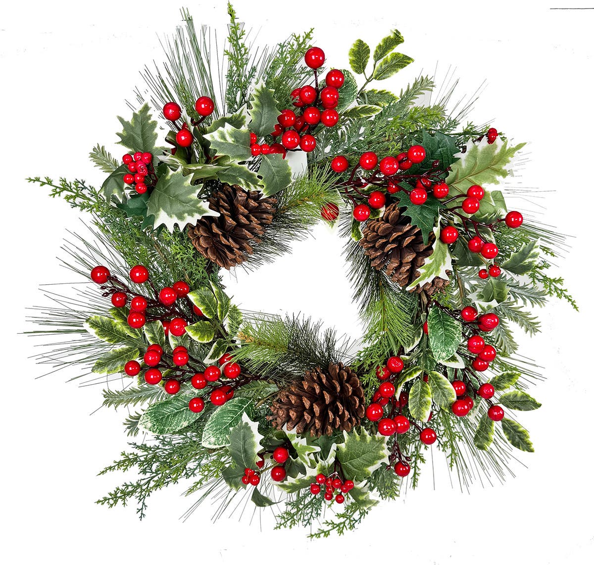 24 Red Green Holly Woods Wreath