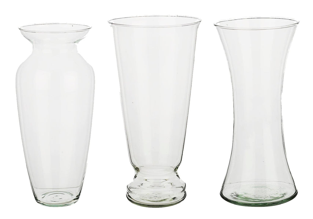 10 Bokay Clear Glass Trio Vases, 12Case